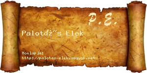 Palotás Elek névjegykártya