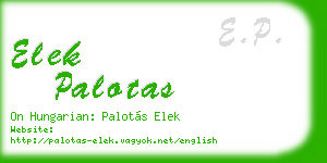 elek palotas business card