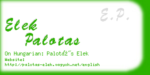 elek palotas business card